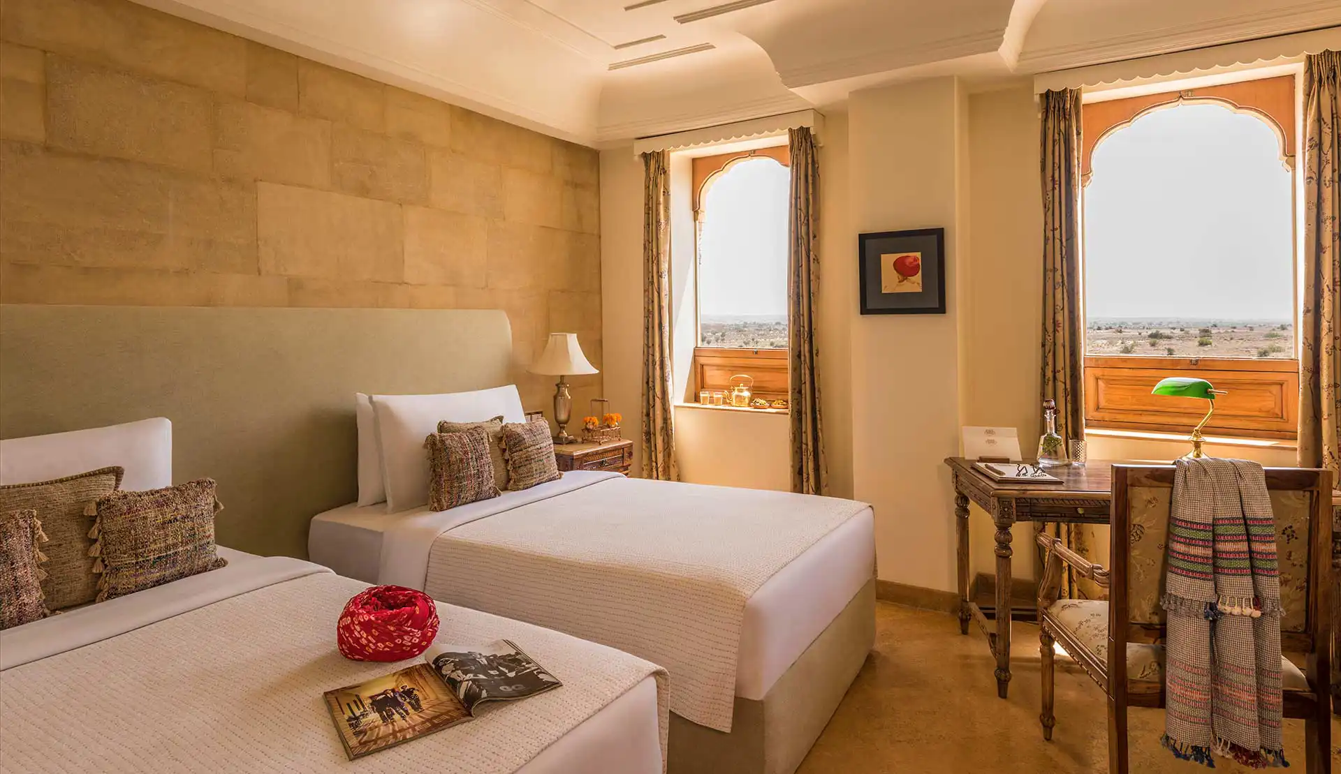 Suryagarh Rooms Fort Room Twin Bedroom 1