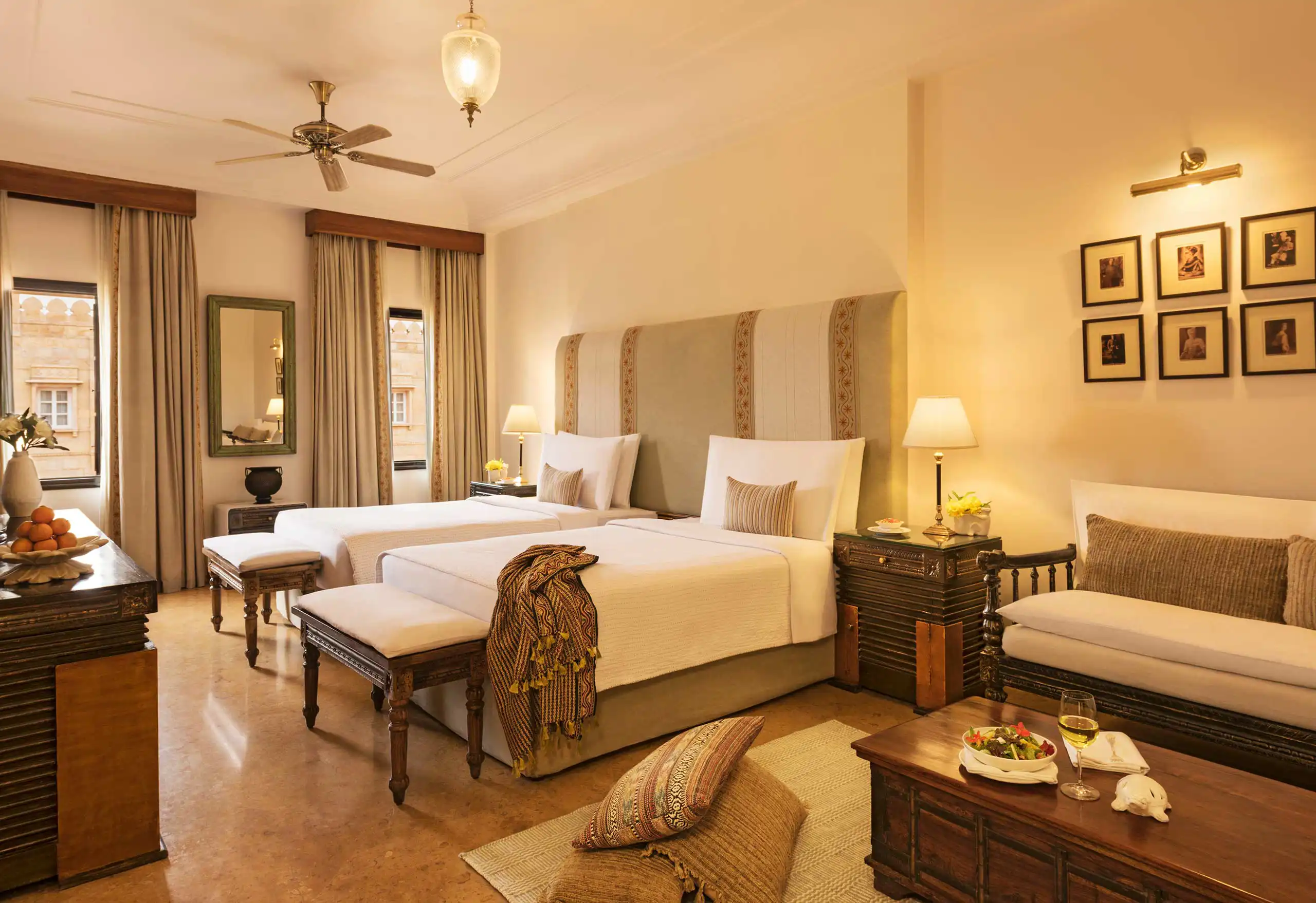 Suryagarh Rooms Heritage Room Twin Bedroom 1