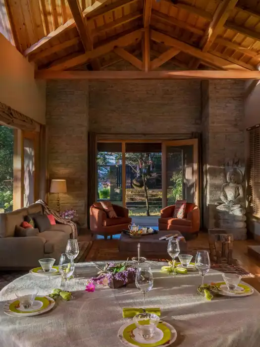 Lodge 2 Dining Room Mary Budden Estate Binsar Accommodation